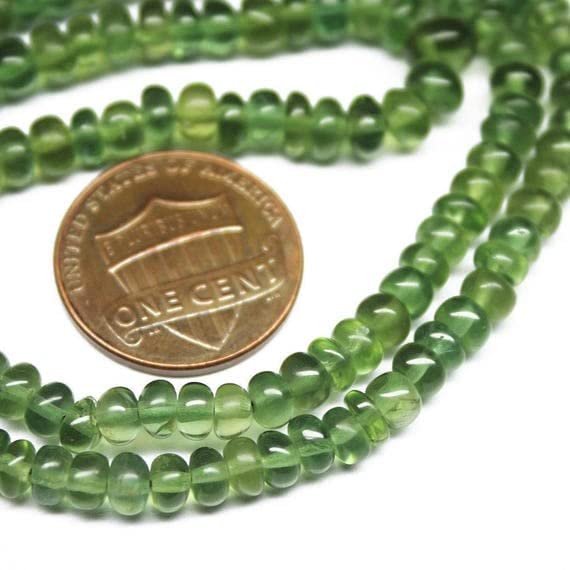 Apatite verte naturelle perles rondelles lisses 3mm 5mm pour création bijoux DIY