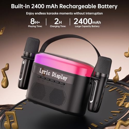 image for JSCARES Karaoke Machine for Kids & Adults with Lyrics Display Screen P