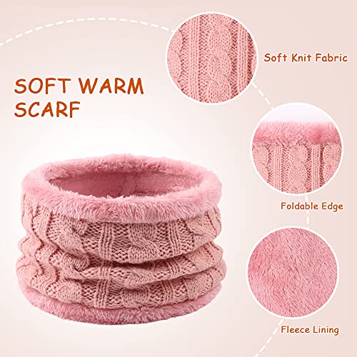 Image of Yuoahcn Kids Winter Beanie Hat Scarf Gloves Set Knit Warm Toddler Winter Cap Gloves Neck Warmer for Boys Girls 1-8 Year