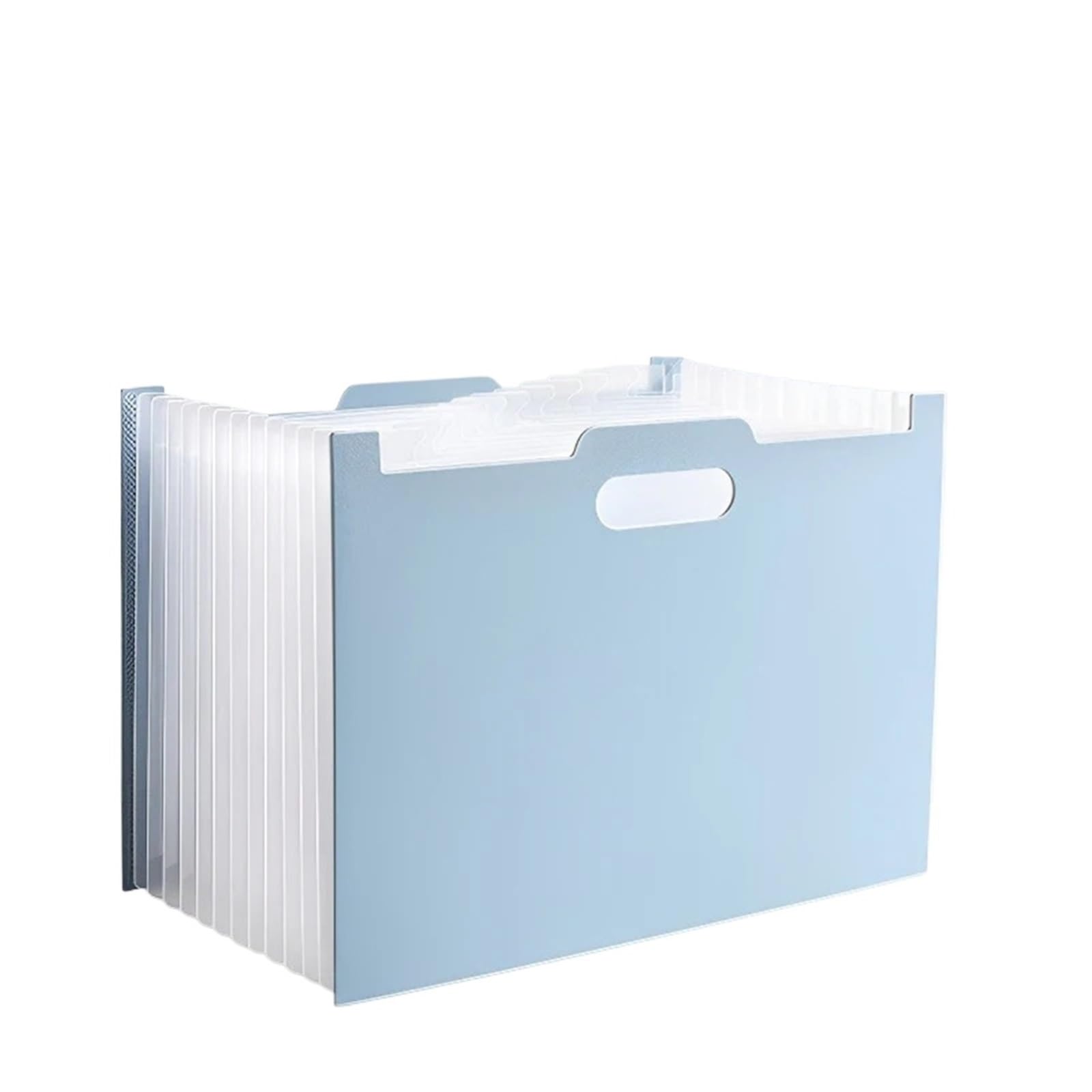 Carpeta expansible, Organizador de Archivos en acordeón con 13 Bolsillos con Bolsillo for Etiquetas, Parte Superior Abierta Vertical, Letra A4, Multicolor(Light Blue)