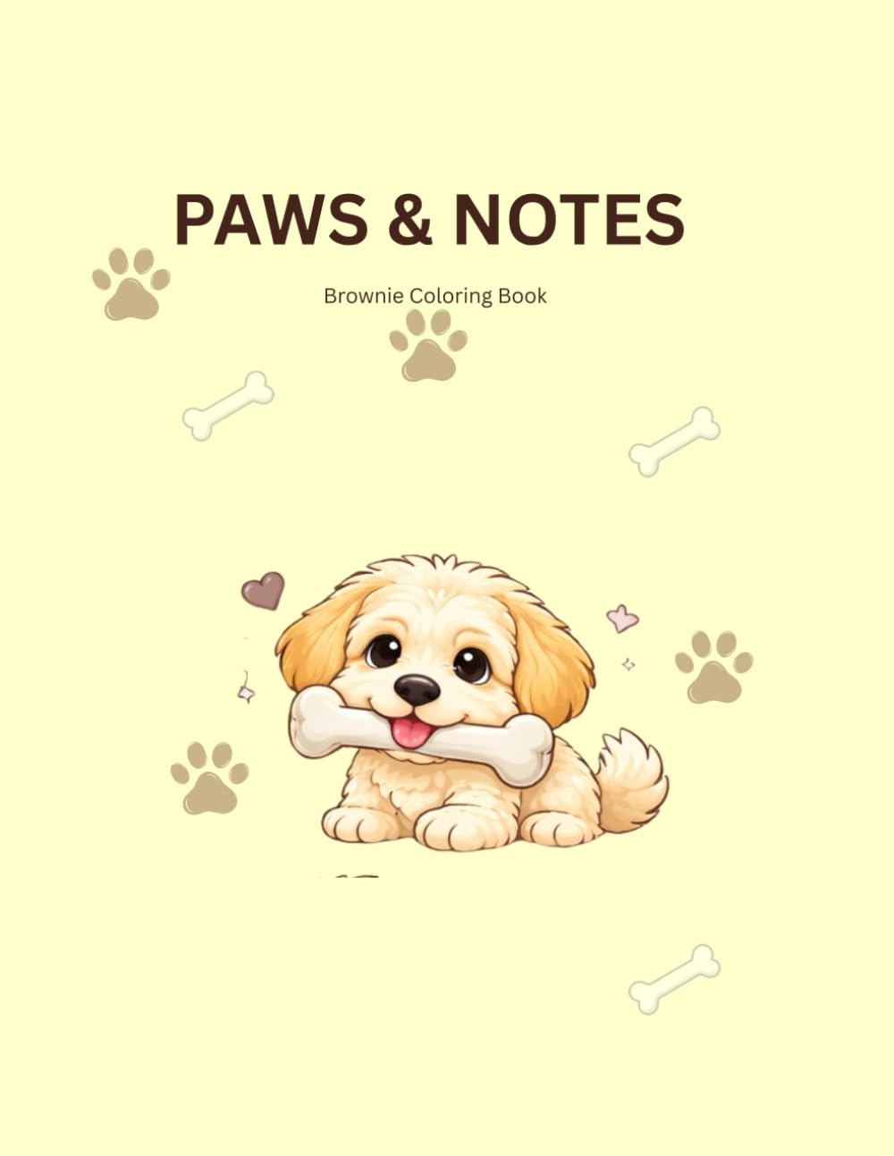 Paws & Notes™: Brownie Coloring Book: Cute Puppy Coloring Pages for Kids, Teens & Dog Lovers