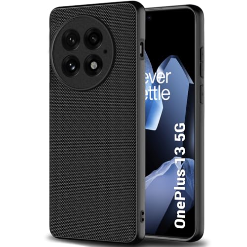 Image of TheGiftKart Back Cover Case for OnePlus 13 5G | Slim & Lightweight | Ultra-Premium Design | Camera Protection Bump | Fabric Texture Case Cover (PC & TPU, Black)