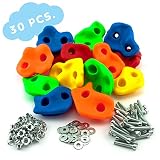 GO!elements Klettergriffe Kinder Set Outdoor inkl. Befestigungsmaterial - Indoor Klettersteine für Kletterwand - Kids Bouldersteine bunt für Spielturm mit Schrauben - 30 Stück