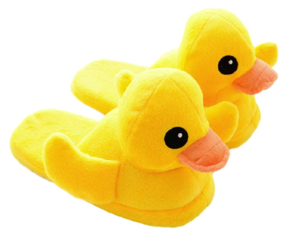 GK-O 1 Pair Yellow Duck Plush Cotton Slippers Household Shoes Antiskid Indoor Home Slippers