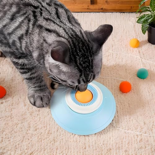 Hunde Leckmatte mit Saugnapf & Drehkugel – Spielzeug zur langsamen Fütterung gegen Langeweile für kleine bis große Hunde