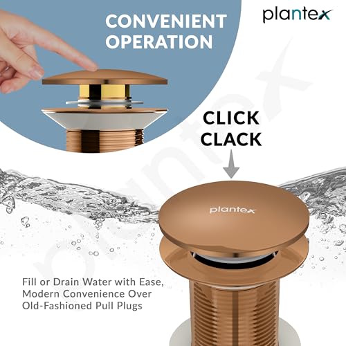 Image of Plantex Pure Brass Waste Coupling for Wash Basin /5 inch Coupling Out let System Full Thread Sink Waste Coupling (Rose Gold - Pack of 1)