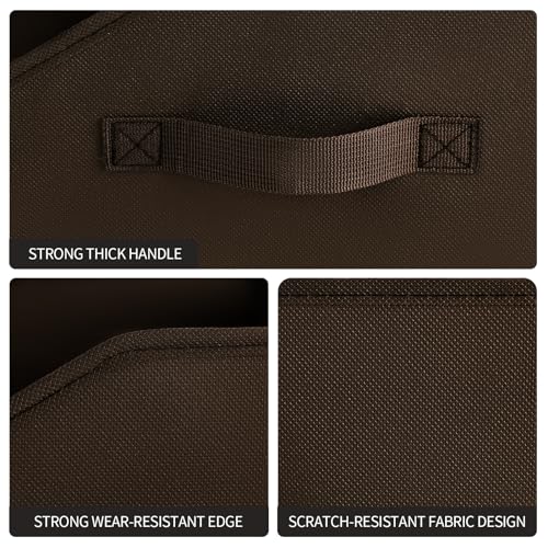 Image of Homsorout Clothes Organizers and Storage - Fabric Cube Bins with Handles, Storage Baskets for Shelves, Trapezoid Collapsible Boxes for Home, Dorm, Office, 10 Pack, Brown