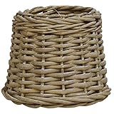 Oberer Durchmesser: 11 cm vidaXL Lampenschirm Handgefertigt Rustikal Leuchtschirm Lampe Leuchte Schirm für Deckenleuchte Weide Korbweide Rattan 15x12cm Braun