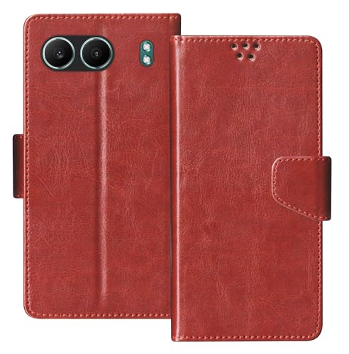 Image of SBMS Flip Cover for OnePlus Nord 4 5G Back Cover Case with Magnatic Closure | Inbuilt Stand | Card & Money Pocket (Brown)