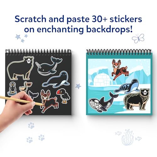 Image of Skillmatics Scratch Art Book for Kids - Animals, Craft Kits & Supplies, 30+ Scratch Stickers, Travel Toys, DIY Kit, Gifts for Boys & Girls Ages 3, 4, 5, 6, 7, 8