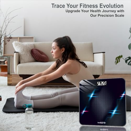 Image of Healthgenie Weight Machine for Body Weight Thick Tempered Glass LCD Display With 3 Years Warranty Weighing Scale Thunder Hives