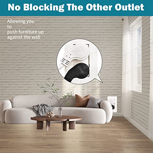 Greatide 10 Ft Flat Plug Extension Cord, 16 Awg 3 Prong Grounded White Low Profile Extension Cable For Indoor, Ul Listed #TOP4