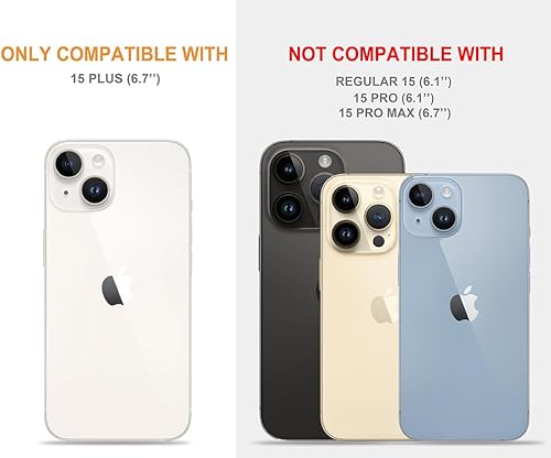 Miniatura 2 de Funda para iPhone 15 Plus, bonita y transparente para mujer, resistente funda protectora protectora compatible con iPhone 15 Plus (orejas de gato