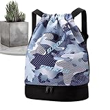 Mochilas de Cordão para Ginásio,Mochila de Ginásio Espaçosa com Separador Seco e Húmido - Mochila de Praia | para Treino Desportos Caminhada Praia Natação Dança Futebol Futebol Americano Basquetebol