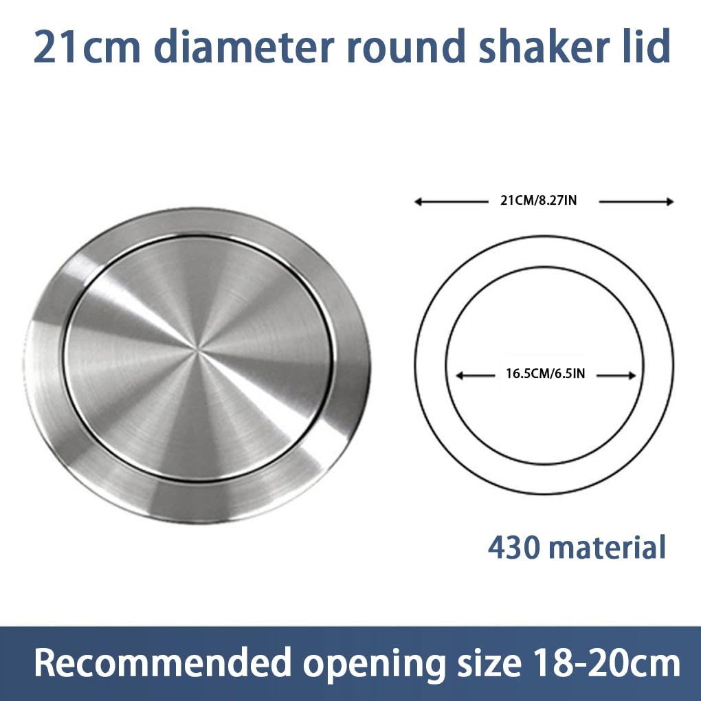Couvercle de poubelle encastré en acier inoxydable 22-25 cm pour comptoir de cuisine