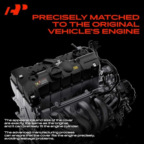 Image of A-Premium Engine Valve Cover Compatible with BMW Vehicles (11127552281) | Fits 2.5L 3.0L Engine - 125i, 128i, 130i, 323i, 328i, 525i, 528i, 530i, X3, X5, Z4 - E60 E70 E82 E83 E84 E89 E90 E92