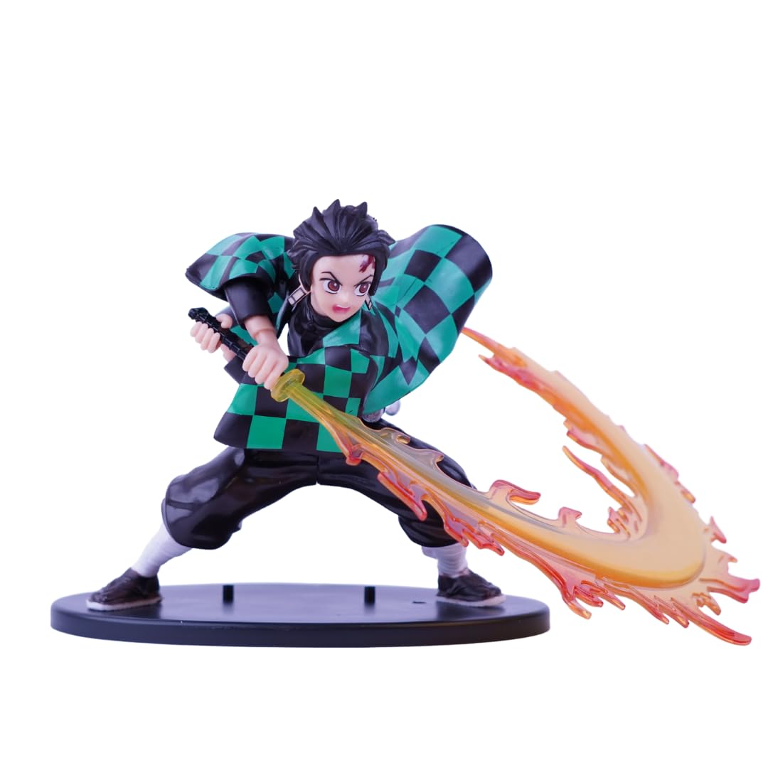 Offo Tanjiro with Sword Action Figure – Demon Slayer Anime Collectible for Home Decor, Office Desk & Study Table