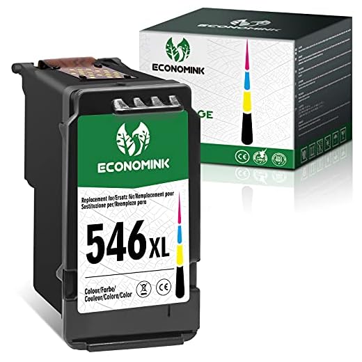 EconomInk Renoverad 546XL trefärgad x 1 bläckpatron 546 XL för Canon Pixma MG255s TR4550 IP2850 MX495 TS205 TS3350 MG2550s MX490 TS3150 TS3151 MG2555 TS305 MG2950s, MG3050