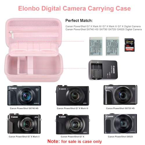 Image of Elonbo Camera Case for Canon PowerShot G7 X Mark III / G7 X Mark II / SX740