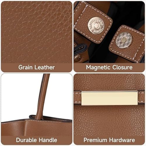 Bolso tote grande para mujer, cuero vegano miniatura 6