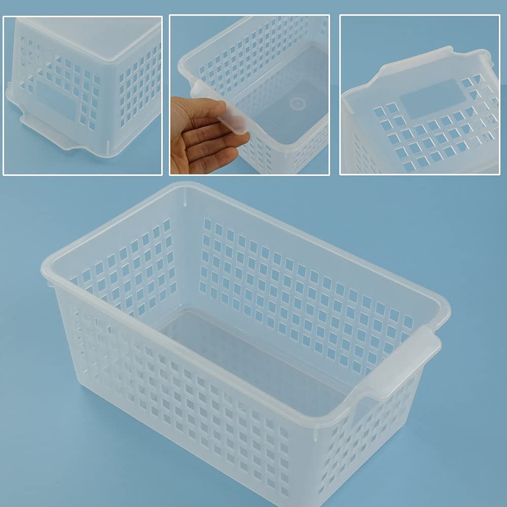 Amazon.co.jp: Qsbon プラスチッククリアストレージバスケット 長方形