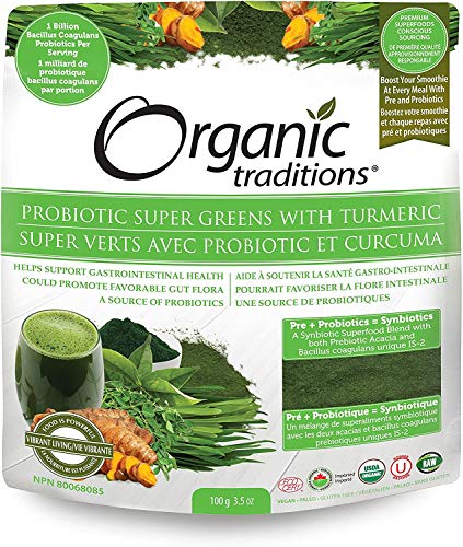 Organic Probiotic Super Greens with Turmeric Powder (21 Servings)