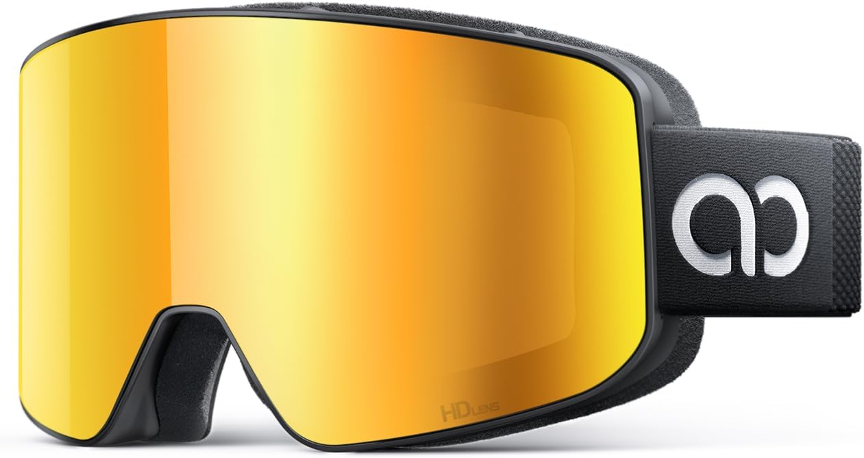 Lamicall Ski Goggles with 3X Anti-Fog - 100% UV Protection, OTG, Gifts for Skiing, Snowboard, Snowmobile, Men, Women