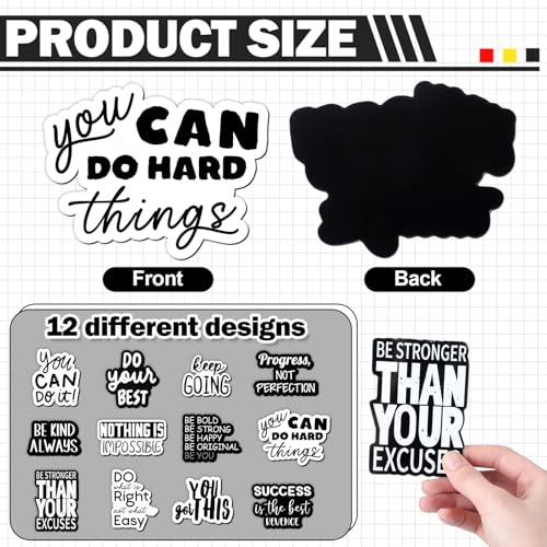 Set de 12 Imánes Decorativos Rectangulares Negro y Blanco miniatura 2