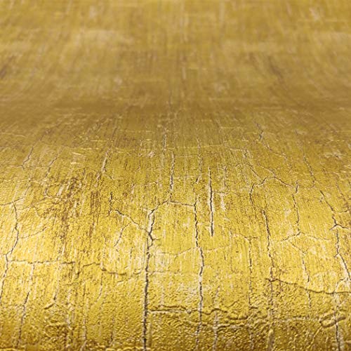 Royalwallskins Gold Metallic Glitter Shinny Peel And Stick Wallpaper Embossed Interior Paper Self Adhesive 2 Ft X 6.56 Ft (Embossed Gold Ims0116) #TOP3