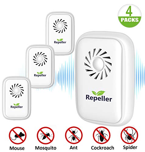 ROOTOK Repelente Ultrasonico Mosquitos, Electrónico Repelente Mosquitos Insectos para Interiores Anti Cucarachas, Moscas, Mosquitos, Ratones, Arañas,100% Inofensivo para Mascotas y Humanos (Blanco)