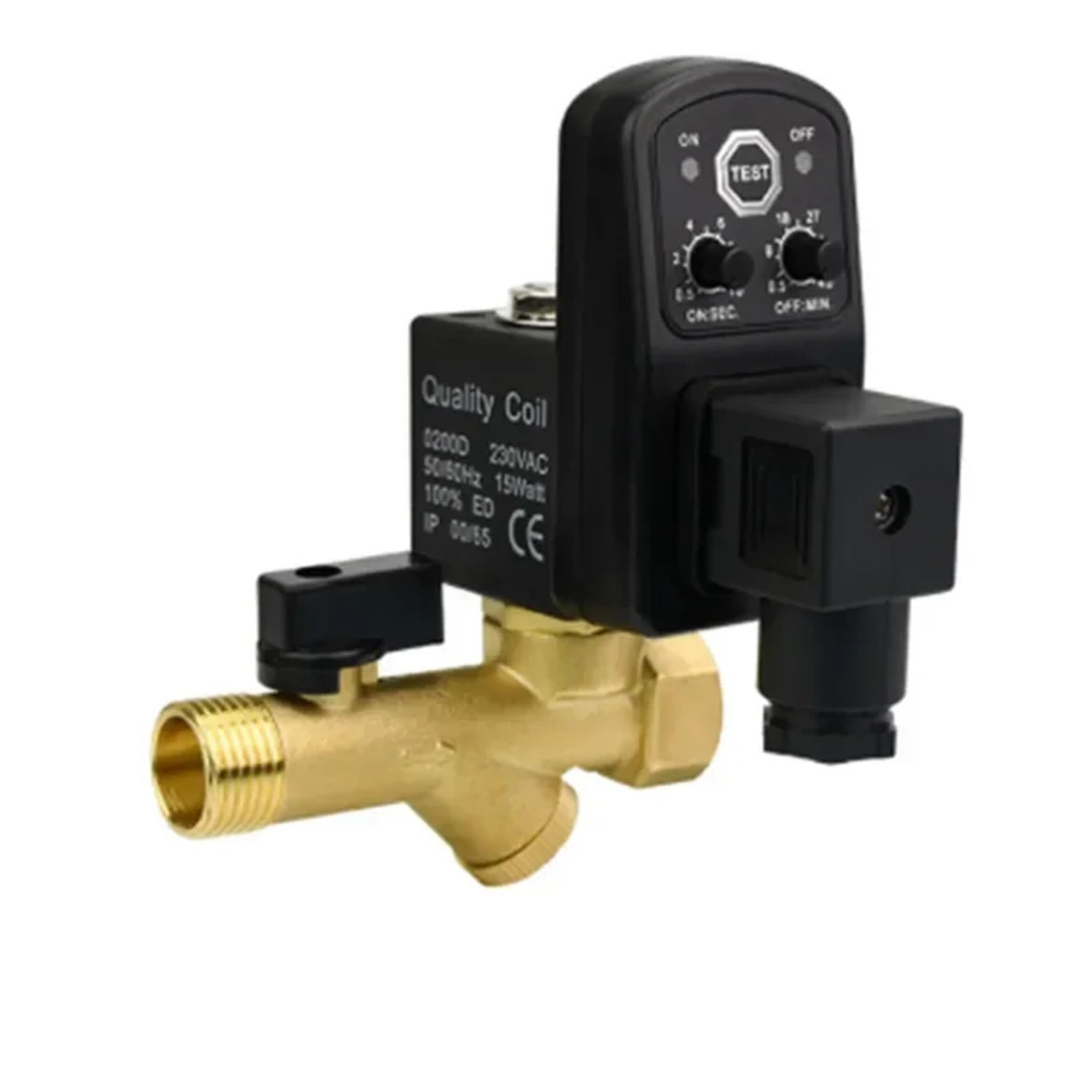 1 sztuka zaworu spustowego 1/2", sterowany elektronicznie, sterowany czasowo, do sprężarek powietrza, zbiornika gazu, automatyczny 2-drożny zawór spustowy do filtra i cylindra powietrza (Conjoined
