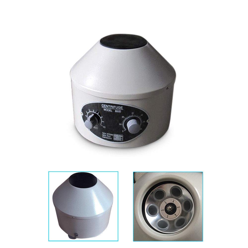 Centrifuga de mesa, 25 W, centrífuga de laboratorio con velocidad ajustable, rotor angular 6 x 20 ml, 4000 rpm