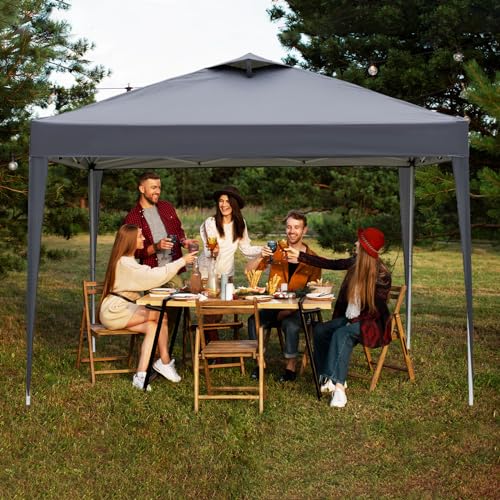Bonnlo Pop Up Gazebo with Sides and Vent, Easy Setup Instant Canopy, Folding Garden Party Tent, Portable Event Shelter, Grey 3m x 3m 7 Bonnlo Pop Up Gazebo with Sides and Vent, Easy Setup Instant Canopy, Folding Garden Party Tent, Portable Event Shelter, Grey 3m x 3m - Image 7