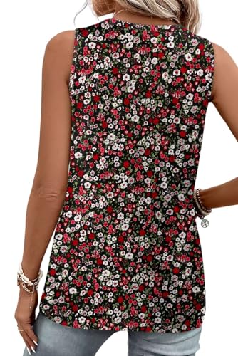 KISSMODA Womens Boho Tops for Summer Sleeveless Tanks Loose Fit Casual Blouse Daily Shirts for Leggings (S-3XL)