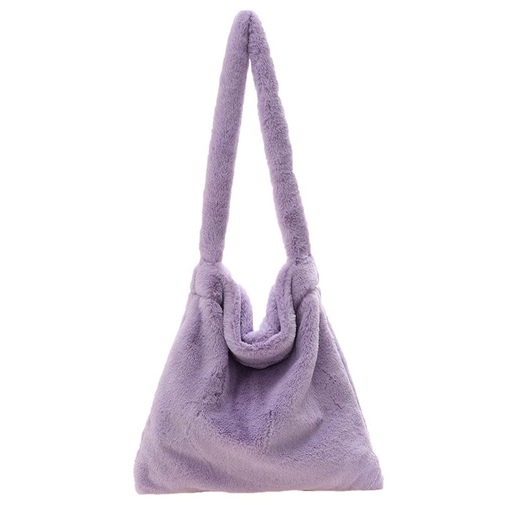 YIGEBAGWomen's soft warm plush handbags, female travel fluffy underarm bags with large capacity
