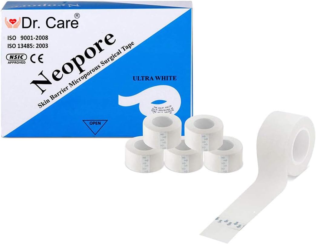 Dr Care Neopore Surgical Paper Tape 3 Inch'' 4 rolls Soft Paper Surgical Tape, Applicable to Surgical Tape for Skin,Dressings,First Aid Tape