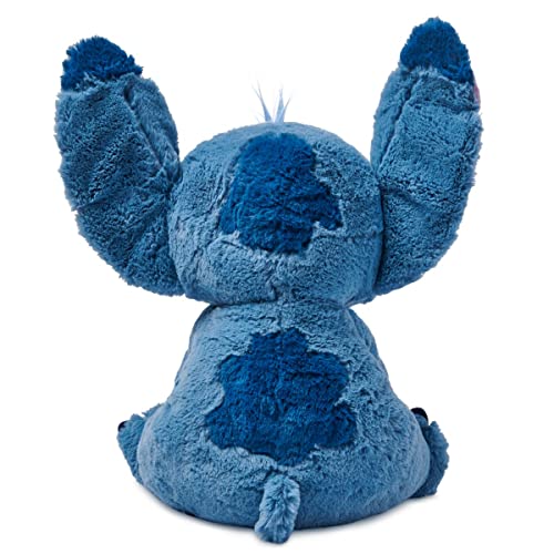 disney store official stitch medium soft toy for kids cuddly character with fuzzy texture and embroidered details flexible floppy ears disney plushy suitable for all ages