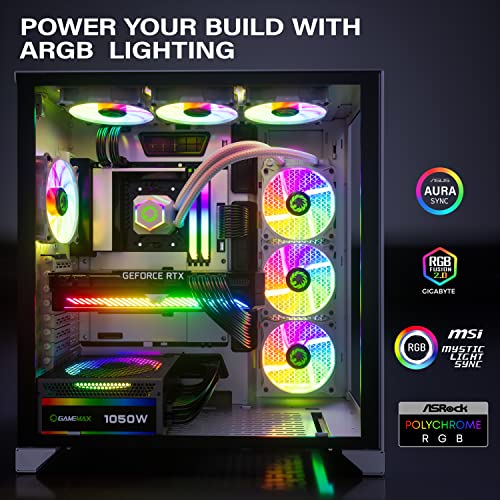 GAMEMAX 1050W ATX 3.0 & PCIE 5.0 Power Supply, 80+ Gold Certified, Addressable RGB Sync, Fully Modular ATX Gaming Power Supply, RGB-1050 - Image 5