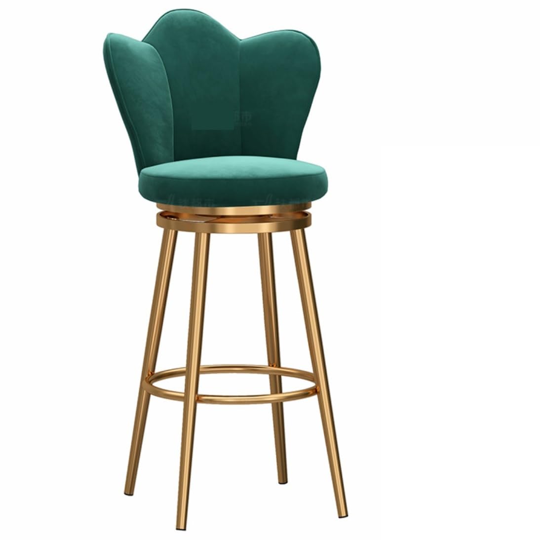 Tabourets de bar modernes en velours doré chaises de cuisine avec dossier