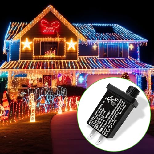 Image of 24V 6W Class 2 Power Supply LED Transformer Replacement IP44 Low Voltage Adapter for Christmas Tree String Light, Fairy Light, Net Light
