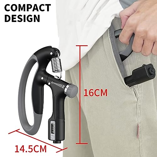 Image of Hand Grip Strength Trainer, Hand Grip Strengthener with Counter, Adjustable Resistance 10 to 100 kg, Non-Slip Gripper, for Athletes & Hand Exercising