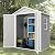YOFE Outdoor Storage Shed 6x4.4FT, Resin Shed Plastic with Floor for Garden Tool,Waterproof Outdoor Resin Storage,Lockable Doors for Patio,Yard,Lawn (LightGray 6x4)