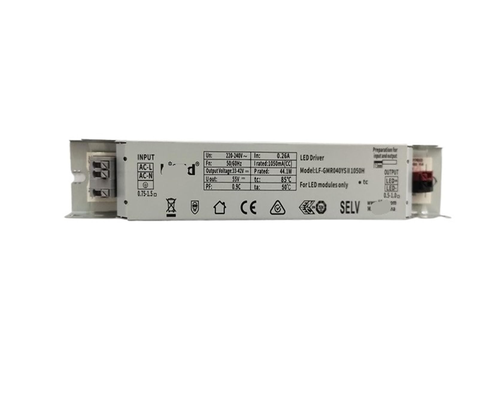 PWANUIGTE Driving LED Strip Light Constant Current Power Supply LF-GMR0631500U tri-Proof Controller(42W/DC33-40V/1050MA 195 * 30 * 21MM)