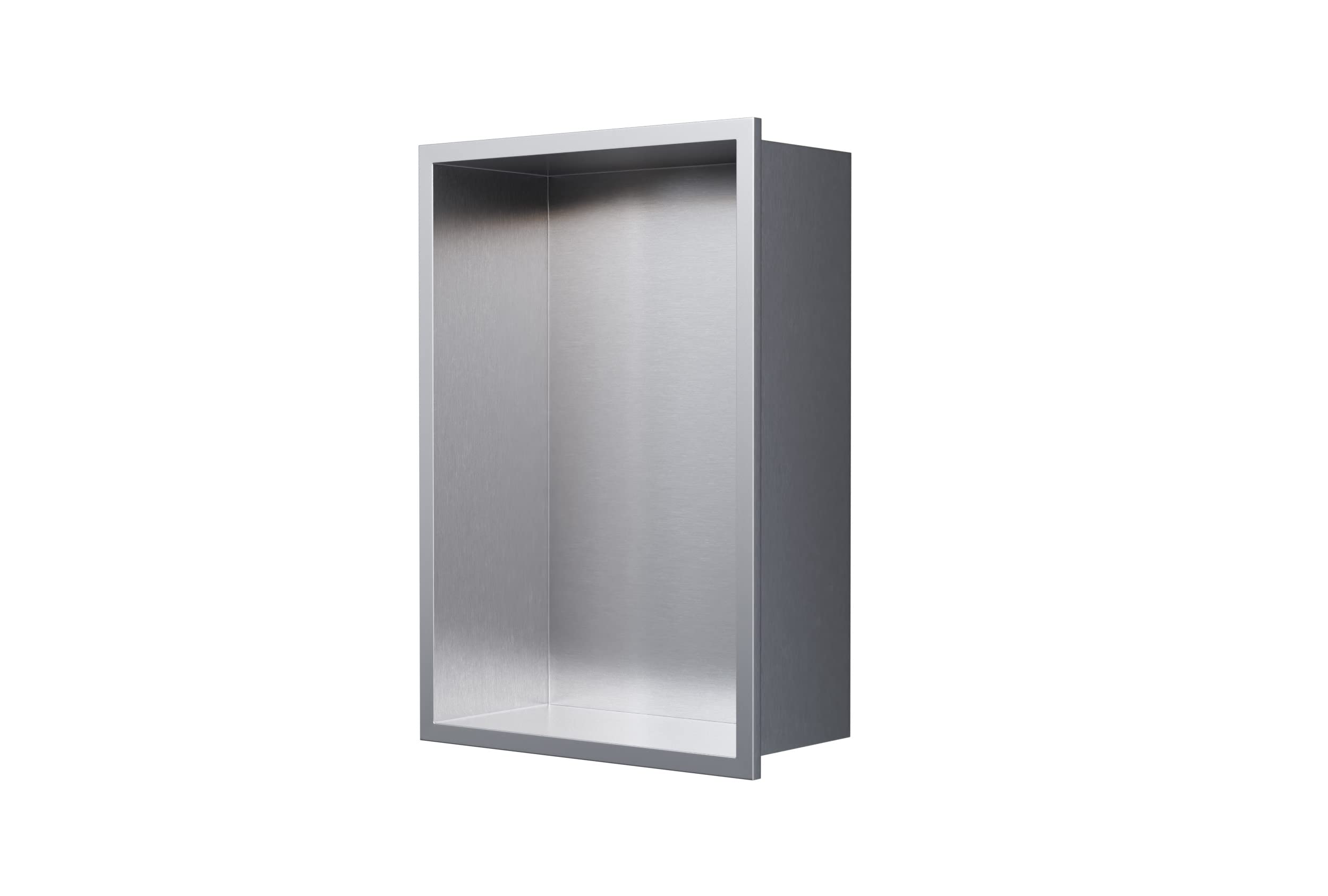 Inbouwnis van roestvrij staal NT203010X randloos - 20 x 30 x 10 cm (B x H x D) - Bevestigingsrek, betegelbare inbouwnis met flexibele installatie - Ideale doucherek, Kleur: Wit Inbouwnis van roestvrij staal NT203010X randloos - 20 x 30 x 10 cm (B x H x D) - Bevestigingsrek, betegelbare inbouwnis met flexibele installatie - Ideale doucherek, Kleur: Wit