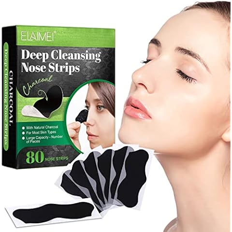 Mitesser Nasenstrips,Nose Mitesser Pore Strips,Nasen Mitesser Strips,Anti Mitesser Nasenstrips,Poren Reinigung mit Aktivkohle, Entfernen Mitesser und Unreinheiten,80 Stück Cover