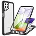 Produktbild CENHUFO Hülle Samsung Galaxy A22 4G, Stoßfest Schutzhülle Samsung A22 4G, 360 Grad Rundumschutz Cover mit Eingebautem Displayschutz, Robust Bumper Case Handyhülle für Samsung Galaxy A22 4G (Schwarz)
