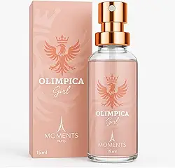 Perfume de Bolsa Feminino OLIMPICA GIRL 15ml Moments Paris Excelente Luxuosa Fragrância Floral Oriental Parfun Alta Fixação EDP Spray Presente Dia Noite Mini Frasco Mulher Sofisticada Sedutora