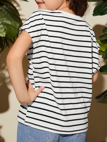 SOLY HUX Girl's Cute Striped T Shirts Short Sleeve Heart Casual Teen Tee Tops Preppy Clothes2
