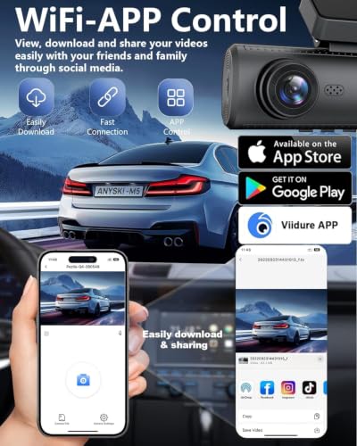 3 Channel 4K Dash Cam Front and Rear Inside, Built-in 5G WiFi,4K+1080P+1080P Dash Camera with 64GB Card,3.16” IPS Screen,Loop Recording, G-Sensor, 24H Parking Monitor, Night Vision(Rose Gold) - image 4