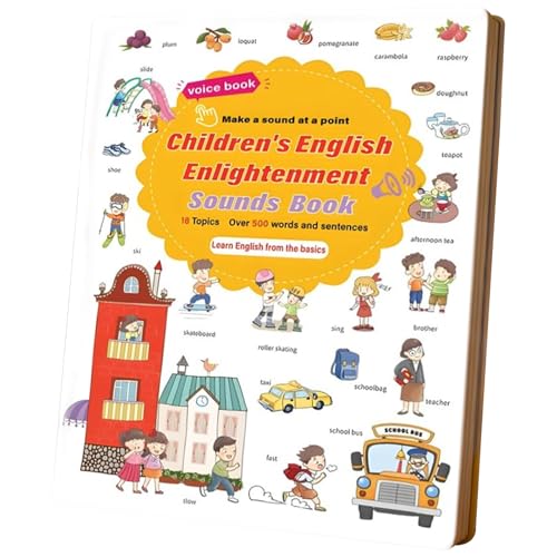 Genérico Libri Suoni di Pa Labras in inglese,Giocattolo Ed ucativo per Pr Scuolare,Libro di apprendimento parlante in inglese | Per lo sviluppo della lingua e 'udito 'asilo